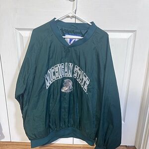 LOGO 7 Dark Green Jacket with Blue and White Label